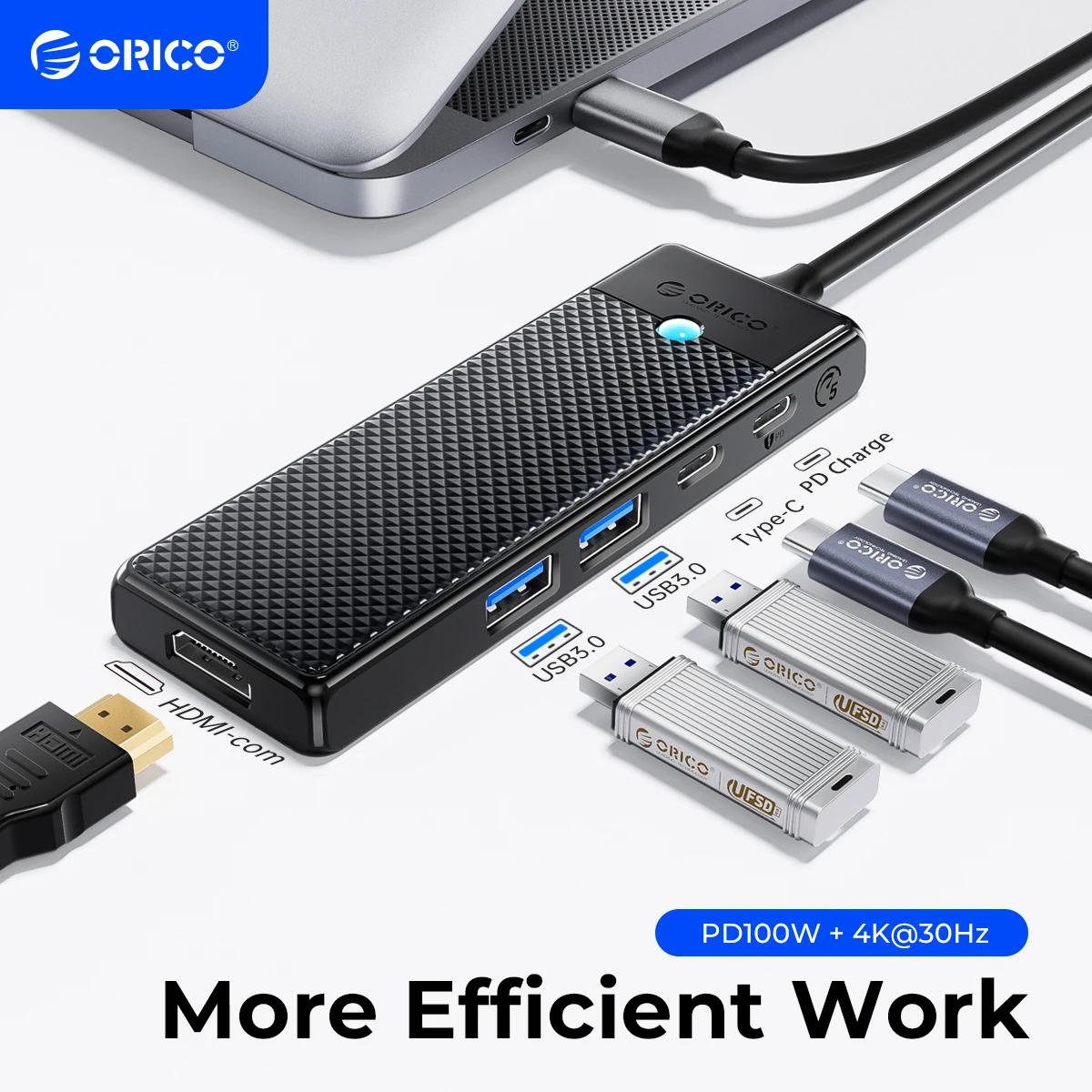 ORICO C Ÿ ŷ ̼, USB 3.0, RGB , HDMI ȣȯ, DP1.4, PD100W , SD TF ø, ƺ, ȭ Ʈ, 4K60Hz